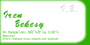 iren bekesy business card